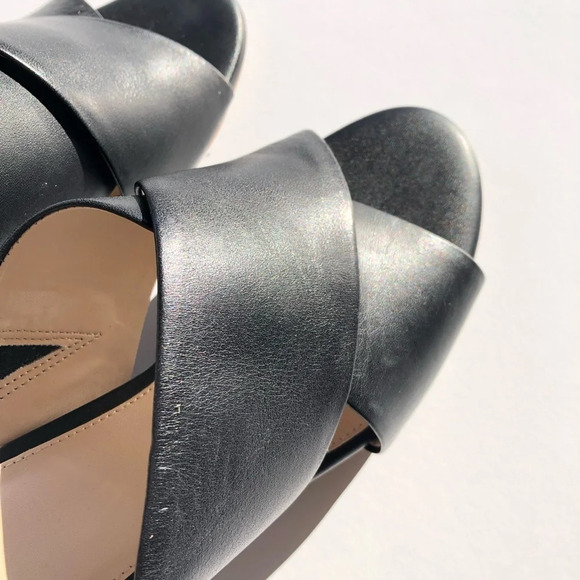 New Cole Haan Dakota Criss Cross Black Leather Sandals 8B - Picture 7 of 9